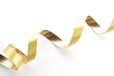 Altın şerit izole üzerinde beyaz rulo