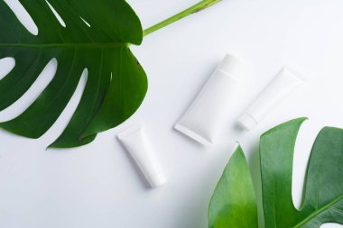 Güzel doğal kozmetik ve ışık yapraklarda