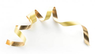 Altın şerit izole üzerinde beyaz rulo