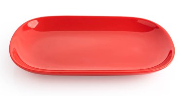 beyaz izole boş kırmızı plaka 