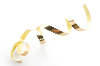 Altın şerit izole üzerinde beyaz rulo