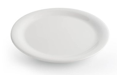 Boş beyaz tabak beyaz izole 