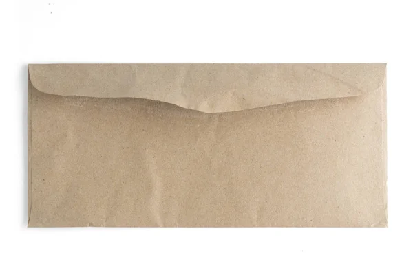 Brown craft envelope isolated on white background — Stock Photo, Image