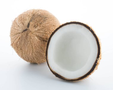 üzerinde beyaz izole hindistancevizi