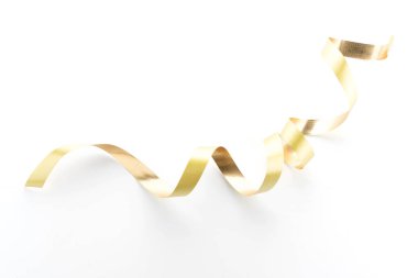 Altın şerit izole üzerinde beyaz rulo