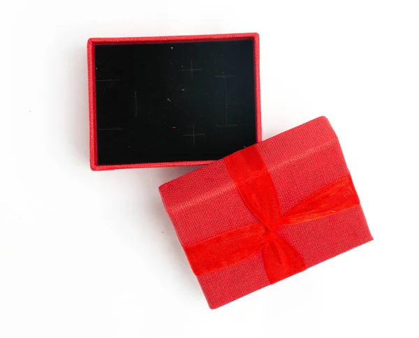 Puste pudełko czerwony na białym tle — Zdjęcie stockowe