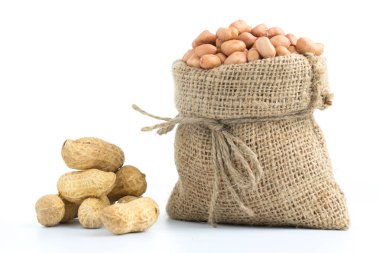 beyaz izole çuvala fıstık