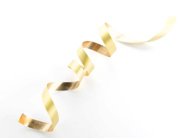 Altın şerit izole üzerinde beyaz rulo