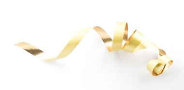 Altın şerit izole üzerinde beyaz rulo