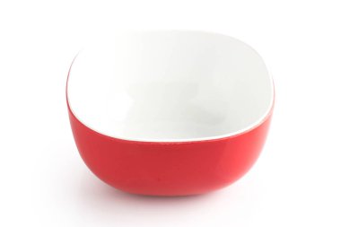 Beyaz izole kırmızı kase 