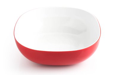 Beyaz izole kırmızı kase 