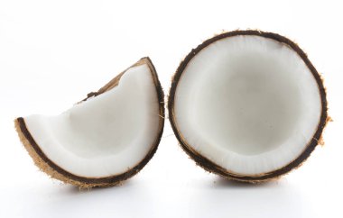 üzerinde beyaz izole hindistancevizi