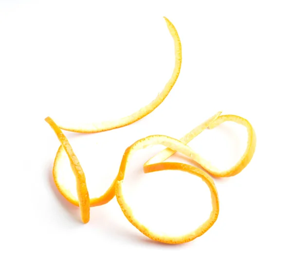 Apelsin Mandarin Citron Twist Isolerad Vit — Stockfoto
