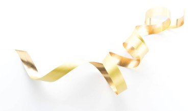 Altın şerit rulo üzerinde izole beyaz arka plan