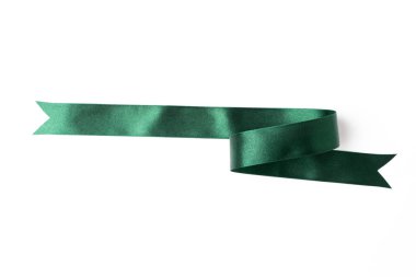green banners ribbons label on white clipart