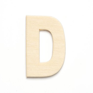 D tahta yazı tipi harfi izole et