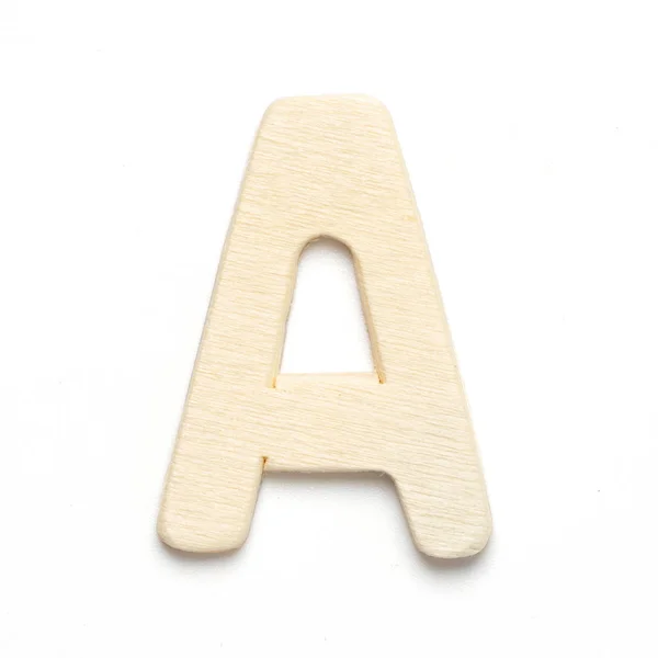 Ένα ξύλινο γράμμα γραμματοσειράς απομονωμένο — Φωτογραφία Αρχείου