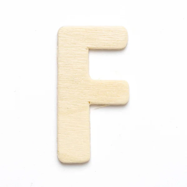 F houten lettertype letter isolate — Stockfoto