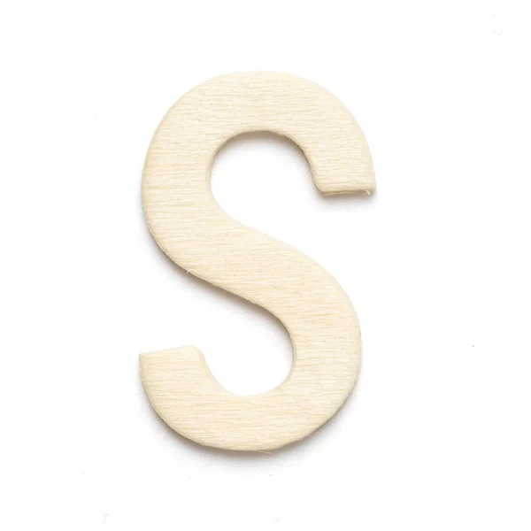 S wooden font letter isolate — Stock Photo, Image