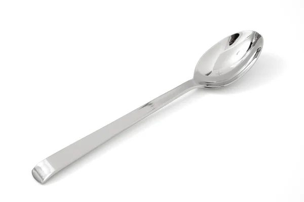 Silver spoon isolated on white — Stock Photo, Image