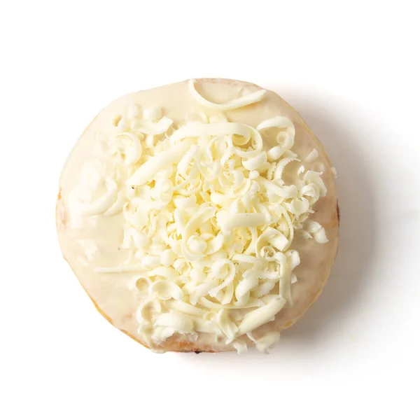 Ντόνατ σοκολάτας απομονωμένο σε λευκό — Φωτογραφία Αρχείου