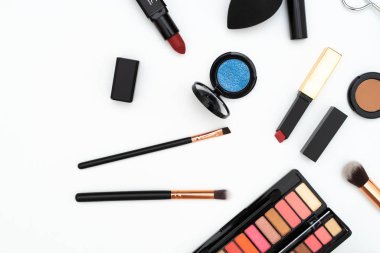 set decorative cosmetics on isolated