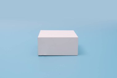 box mockup set on blue