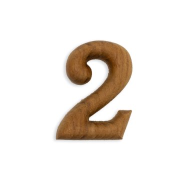 wood number two on white on white
