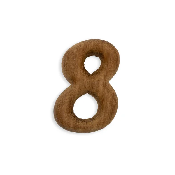 Wood number eight on white — Stockfoto