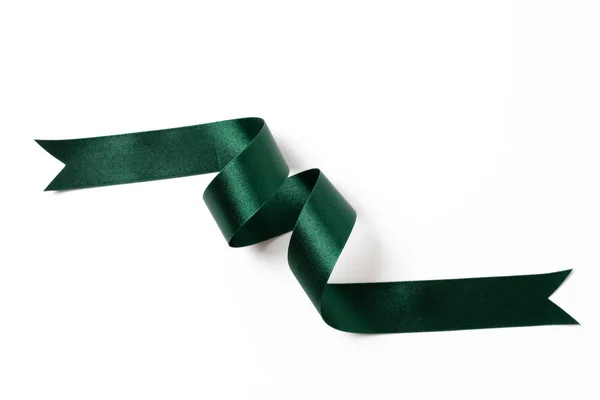 Green banners ribbons label on white — Stock Photo, Image