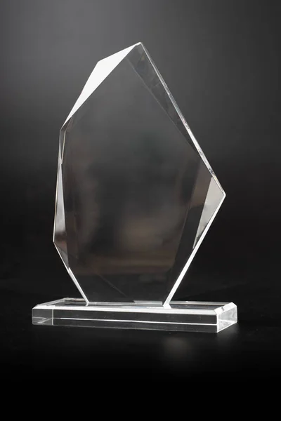 Crystal blank award isolated on black — Stock Photo, Image