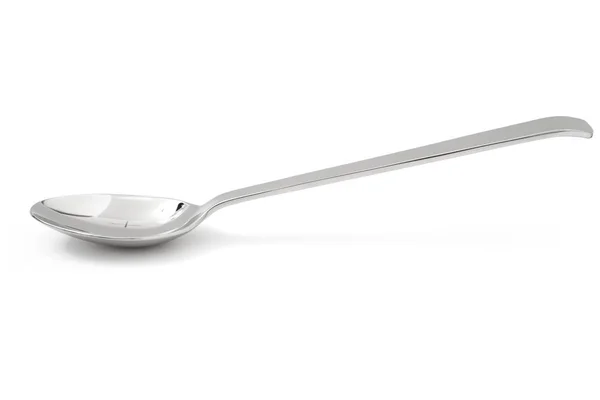 Silver spoon isolated on white — Stock Photo, Image