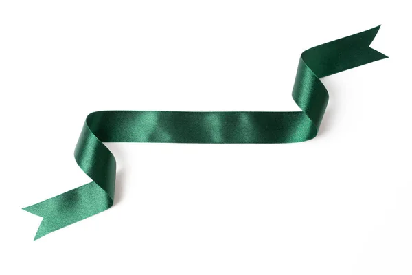 Zielone Banery Wstążki Etykieta Białym Tle — Zdjęcie stockowe