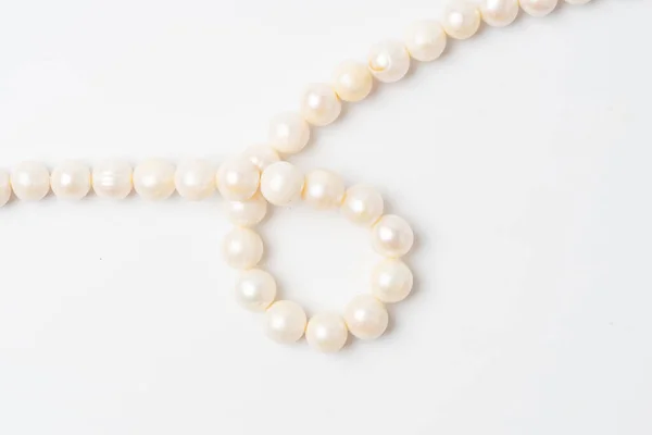 Pearl Necklace Isolated White Blackground — Stock Photo, Image