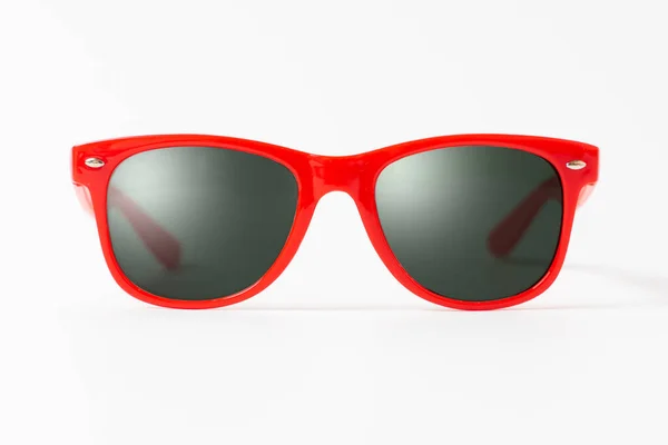 Red Plastic Sunglasses Isolated White Background — Stock Photo, Image