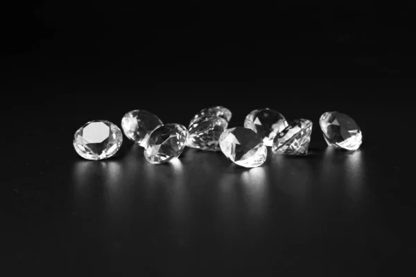 Luxus Gyémántok Fekete Hátterű — Stock Fotó