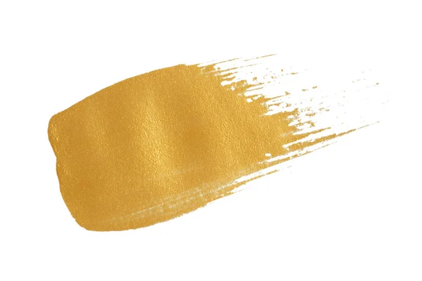 Gold Texture Paint Stain White Background — Stock Photo, Image