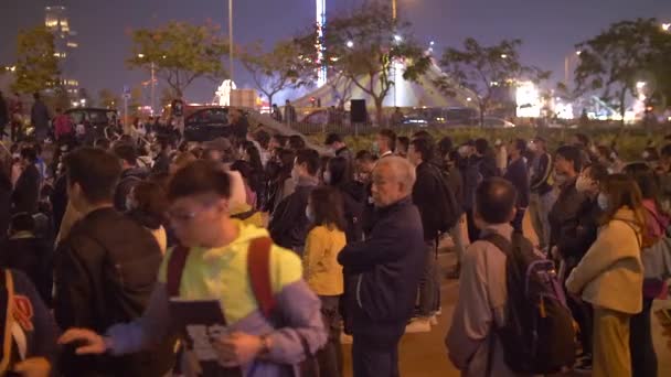 Ciudadanos de Hong Kong protestan contra China 4k — Vídeo de stock