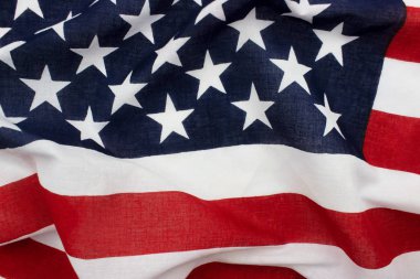 Amerikan bayrağı düz yatıyordu. Başkanlık günü, 4 Temmuz, gaziler günü, İşçi Bayramı, Anma Günü, kutlama konsepti. İnternet ve sosyal medya için banner şablonu. Stok fotoğrafı.