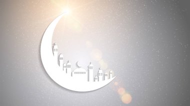 Ay, ay, pap gölge ile cami veya mescit ve soyut görmek