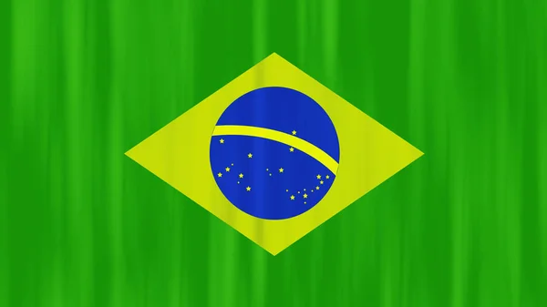 Brazilië vlag stof achtergrond. — Stockfoto