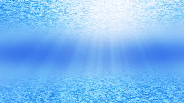 Cool blue wave podwodne tło z wiązki promieni słońca. — Zdjęcie stockowe