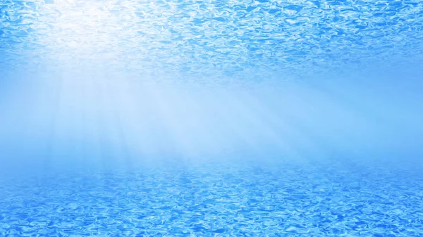 Cool blue underwater wave background with sun rays beam. — Stock Photo, Image