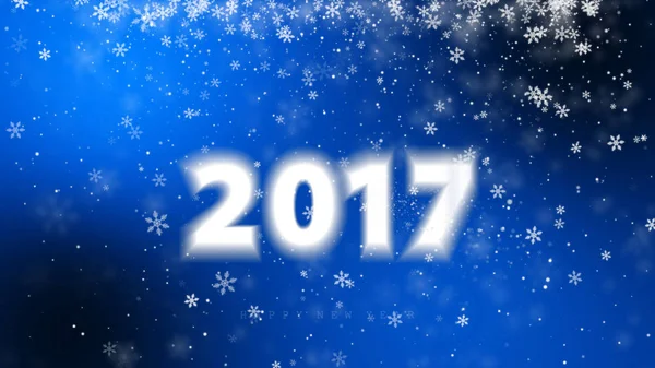 Szczęśliwego nowego roku 2017, tłoczone litery na niebieskim tle. — Zdjęcie stockowe