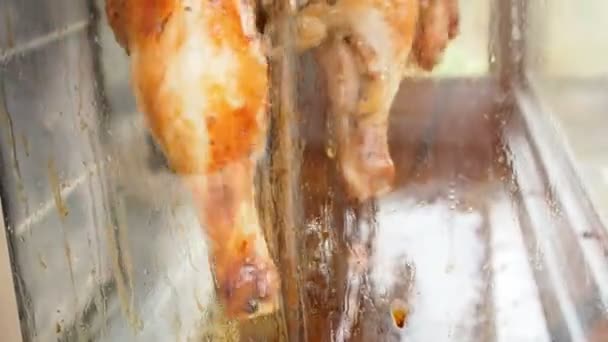 Pollo ruotare griglia . — Video Stock