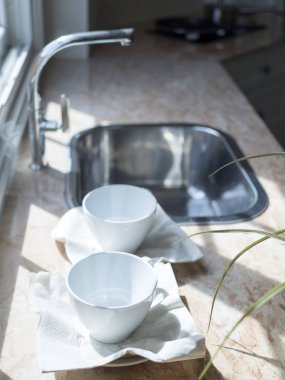 Modern mutfak beyaz kahve Kupası.