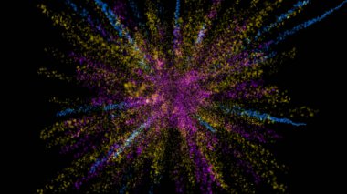 Toz parçacık, renkli toz patlama, kullanım için arka plan.