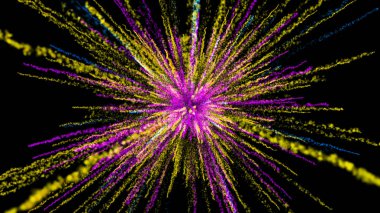 Toz parçacık, renkli toz patlama, kullanım için arka plan.