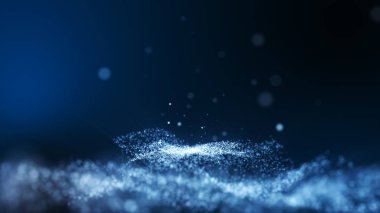 Koyu yeşil mavi ve parlaklık parçacık daire arka plan zekâ soyut