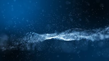 Koyu mavi ve parlaklık parçacık arka plan.